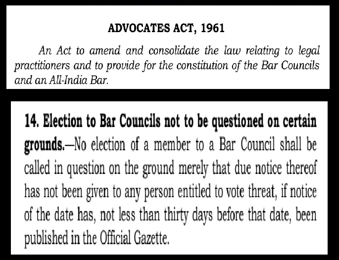 The Adocates Act, 1961 - S-14