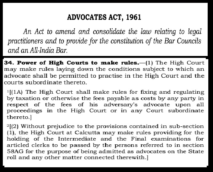 The Adocates Act, 1961 - S-34